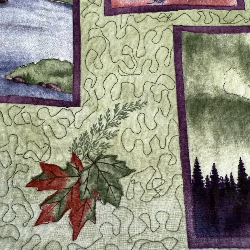 Handmade Lap (Crib) Quilt 51” X 32” Outdoor Themed Farmhouse Cottagecore Cabin